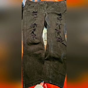 Torrid Black Bombshell Skinny Ripped Jeans